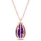 2 3/4 CT TGW Amethyst Cage Pendant with Chain in Rose Gold Plated Silver