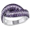 1 1/2 CT TGW Amethyst and Rose de France in Sterling Silver with Black Rhodium