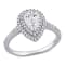 1 CT DEW Created Moissanite and 1/3 CT TW Diamond Double Halo Engagement
Ring in 14K White Gold
