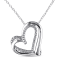 Diamond Interlocking Heart Pendant with Chain in Sterling Silver