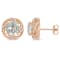 3 3/4 CT TGW Green Quartz White Topaz Swirl Halo Stud Earrings in Rose
Plated Sterling Silver