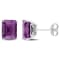4 3/4 CT TGW Octagon Simulated Alexandrite Stud Earrings in Sterling Silver