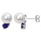 8-9MM South Sea Cultured Pearl and 1 1/3 CT TGW Created Blue Sapphire
Earrings in Sterling Silver