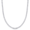 33 CT TGW Created White Sapphire Tennis Necklace with Extender in
Sterling Silver