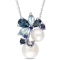7-9MM Freshwater Cultured Pearl and 2 3/4 CT TGW Topaz and Sapphire
Pendant in Sterling Silver