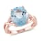 5 1/2 CT TGW Sky Blue Topaz and Diamond Accent Twist Ring in Rose Plated
Sterling Silver