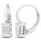2 CT TGW Created Moissanite Drop Earrings in Sterling Silver