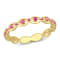 1/3 CT TGW Created Ruby Eternity Ring in Yellow Plated Sterling Silver