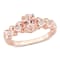 7/8 CTW Morganite and White Topaz Ring in Rose Gold Plated Sterling Silver
