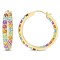 2 3/4 CT TGW Multi-Gemstones Hoop Earrings in Yellow Plated Sterling Silver