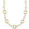 9-10 MM Freshwater Cultured Pearl Link Chain Necklace in 18K Yellow Gold
Over Sterling Silver