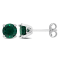 1 5/8 CT TGW Created Emerald Stud Earrings in Sterling Silver