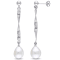 9-9.5 MM Freshwater Cultured Pearl Drop Earrings in Sterling Silver