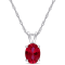 2 CT TGW Created Ruby Solitaire Pendant with Chain in 10K Gold