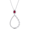 2/5 CT TGW Ruby and 2 1/5 CT TW Diamond Teardrop Necklace in 18K White Gold