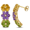5 1/3 CTW Amethyst, Citrine, Peridot and Topaz Flower Drop Earrings in
Yellow Over Sterling Silver