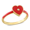 0.01 CT TGW Created White Sapphire Heart Red Enamel Ring in Yellow
Plated Sterling Silver