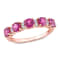 1 3/5 CT TGW Rhodolite and White Topaz Semi Eternity Ring in Rose Plated
Sterling Silver