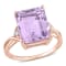 5 7/8 CTW Rose de France and White Topaz Cocktail Ring in Rose Plated
Sterling Silver