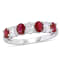 4/5 CT TGW Ruby and 1/2 CT TW Diamond Semi-Eternity Ring in 14K White Gold