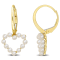 2-2.5MM Freshwater Cultured Pearl Heart Earrings in 14K Yellow Gold