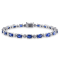 9 7/8 CT TGW Created Blue Sapphire and Diamond Accent Bracelet in
Sterling Silver