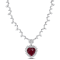 47 CT TGW Red & White Cubic Zirconia Heart Necklace in Sterling Silver