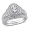 1/4 CT TW Diamond Oval Bridal Ring Set in Sterling Silver