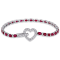 5 5/8 CT TGW Ruby and 3/4 CT TW Diamond Tennis Bracelet in 18k White Gold