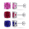 18  CT TGW Created Ruby, Created Blue and Pink Sapphire 3-Piece Set Stud
Earrings in Sterling Silver