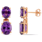 8 1/10 CT TGW Africa-Amethyst Dangle Earrings in Rose Gold Plated
Sterling Silver