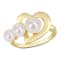 5-7.5MM Freshwater Cultured Pearl Heart Ring in Yellow Plated Sterling Silver