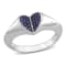 1/5 CT TGW Created Blue Sapphire Heart Ring in Sterling Sliver with
Black Rhodium Plated