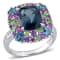 5 4/5 CTW Multi-Gemstone and Diamond Accent Cocktail Ring in Sterling Silver