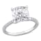 3-1/2 CT DEW Created Moissanite and 1/10 CT TW Diamond Engagement Ring
in 14K White Gold