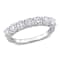 1 CT DEW Created Moissanite Semi Eternity Ring in 10K White Gold