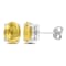 3 1/3 CT TGW Oval Citrine Stud Earrings in Sterling Silver