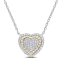 1/4ctw Diamond Rope Heart Pendant with Chain in White and 18K Yellow
Gold Over Sterling Silver