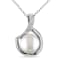 9-9.5MM Freshwater Cultured Pearl and Diamond Pendant with Chain in
Sterling Silver