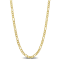 3.8MM Figaro Chain Necklace in Yellow Plated Sterling Silver