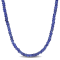 26 CT TGW Blue Sapphire Beaded Necklace with Sterling Silver Clasp