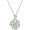 6 1/2 CT TGW Green Quartz and Diamond Accent Swirl Pendant with Chain in
Sterling Silver
