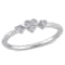 0.05 CT TW Diamond Accent 3-Heart Eternity Ring in Sterling Silver