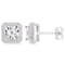 Diamond Accent Square Halo Stud Earrings in Sterling Silver