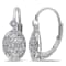 1/8 CT TW Diamond Vintage Heart Leverback Earrings in Sterling Silver
