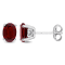 1 7/8 CT TGW Oval Garnet Stud Earrings in Sterling Silver