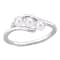 3.5-4MM Freshwater Cultured Pearl and Diamond Accent 3-Stone Bypass Ring
in Sterling Silver
