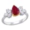 1 1/2 CT TGW Ruby and 1/2 CT TW Diamond Floral Cluster Ring in 2-tone
14K White and Yellow Gold