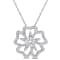 1 1/10 CT DEW Created Moissanite Flower Pendant with Chain in Sterling Silver