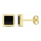 1ctw Black Onyx Square Stud Earrings in 18K Yellow Gold Over Sterling Silver